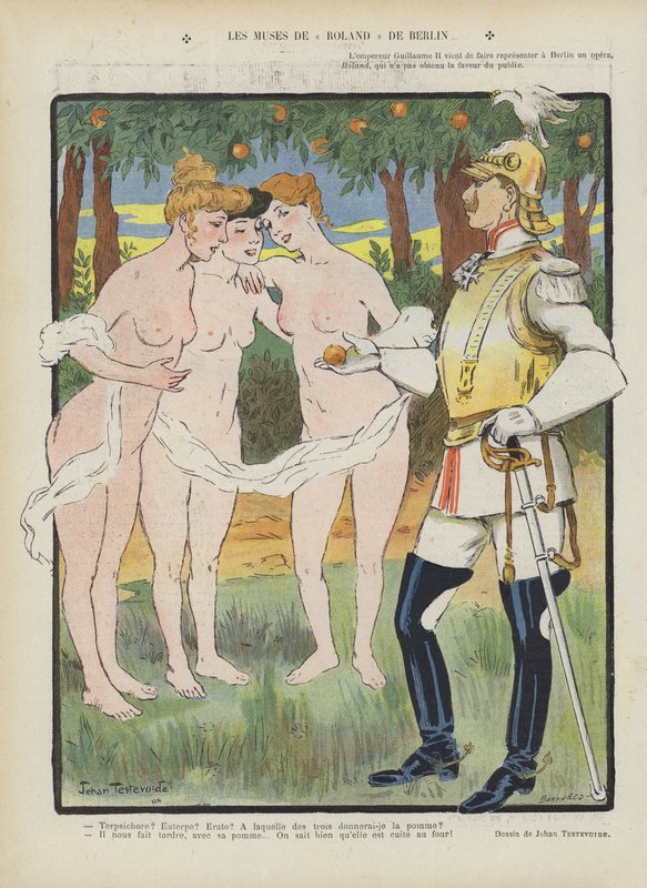 Las musas de Roland de Berlín. Ilustración para Le Rire de Jehan Testevuide