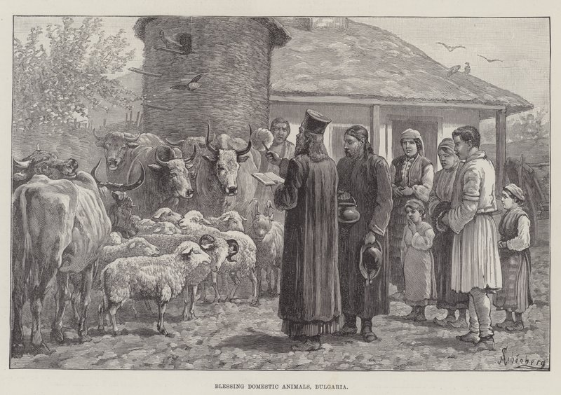 Bendición de animales domésticos, Bulgaria de Johann Nepomuk Schonberg