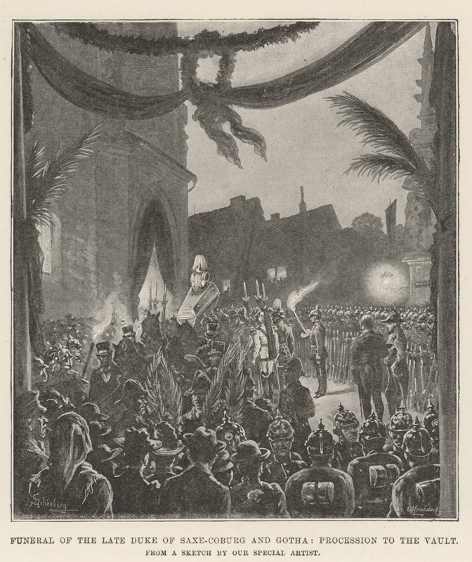Funeral del difunto Duque de Sajonia-Coburgo y Gotha, Procesión a la Cripta de Johann Nepomuk Schonberg