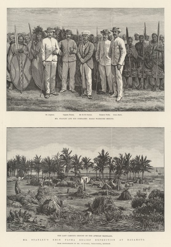 La expedición de rescate de Emin Pasha del Sr. Stanley en Bagamoyo de Johann Nepomuk Schonberg