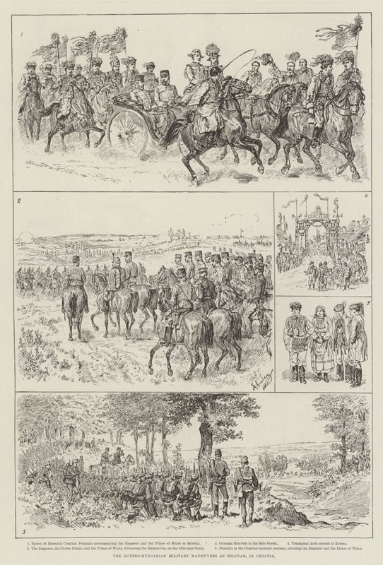 Las Maniobras Militares Austro-Húngaras en Belovar, en Croacia de Johann Nepomuk Schonberg