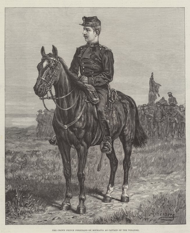 El príncipe heredero Fernando de Rumania como capitán de los Venatori de Johann Nepomuk Schonberg