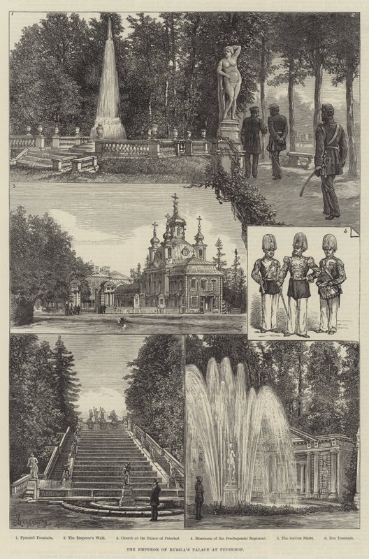 El Palacio del Emperador de Rusia en Peterhof de Johann Nepomuk Schonberg