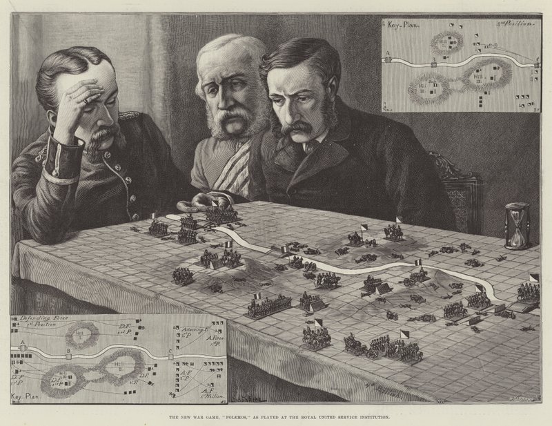 El Nuevo Juego de Guerra, Polemos, como se juega en la Real Institución de Servicio Unido de Johann Nepomuk Schonberg