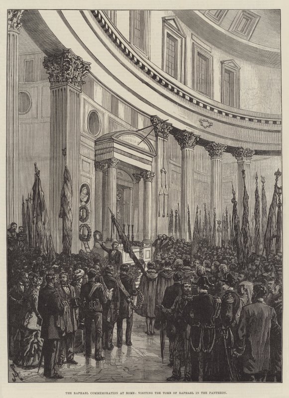 La conmemoración de Rafael en Roma, visitando la tumba de Rafael en el Panteón de Johann Nepomuk Schonberg