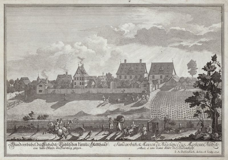 Sundersbuhl, residencia de la familia Nutzel, cerca de Nuremberg de Johann Adam Delsenbach