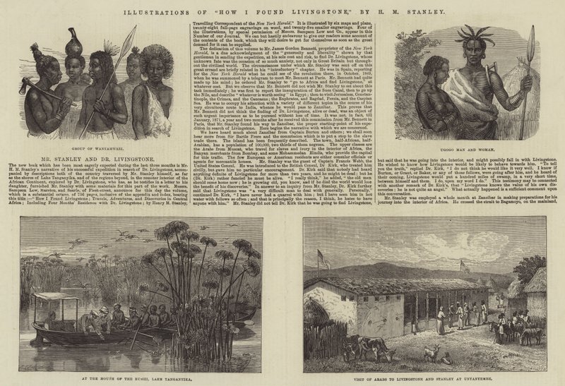 Ilustraciones de Cómo Encontré a Livingstone, por H M Stanley de Johann Baptist Zwecker