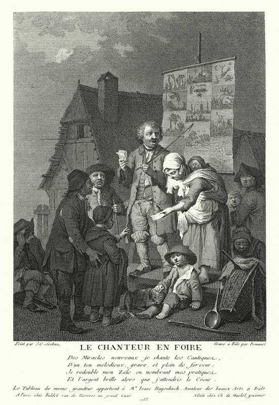 El cantante en la feria de Johann Conrad Seekatz