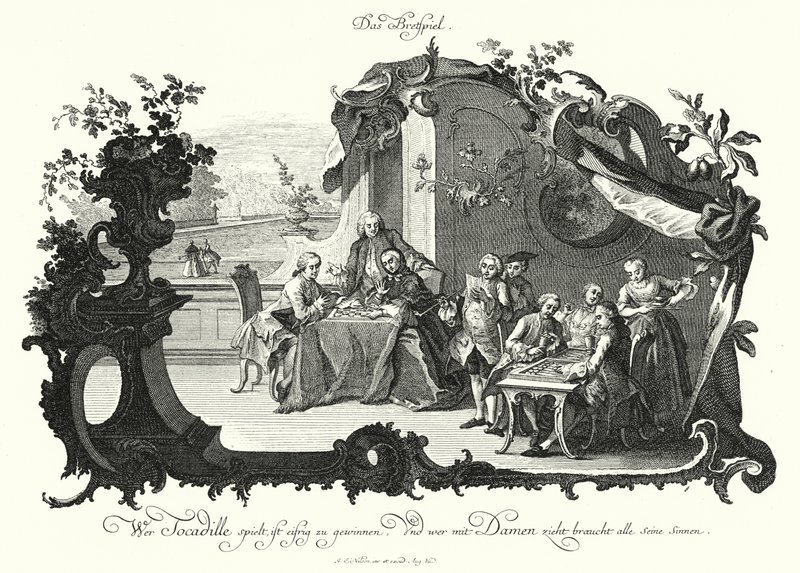 Juegos de mesa (grabado) de Johann Esaias Nilson