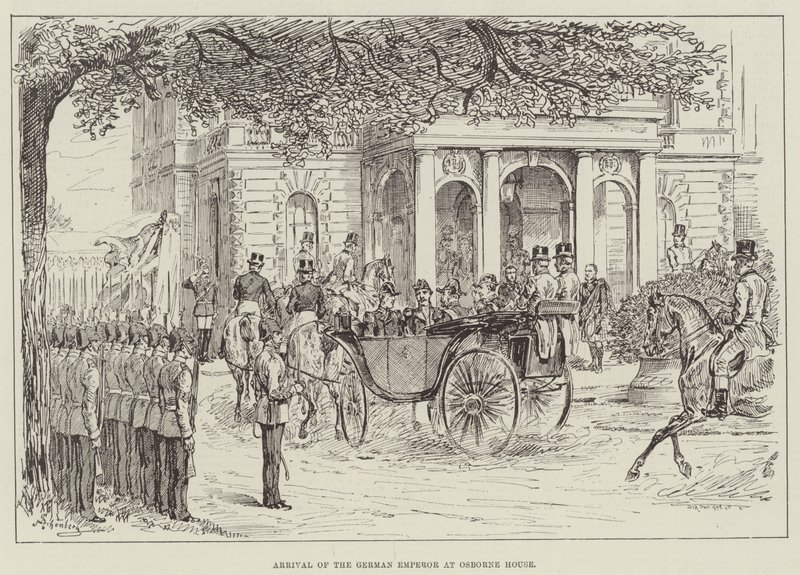 Llegada del emperador alemán a Osborne House de Johann Nepomuk Schonberg