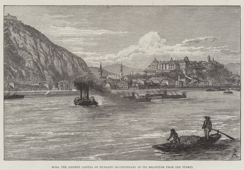 Buda, la antigua capital de Hungría, bicentenario de su recaptura de los turcos de Johann Nepomuk Schonberg