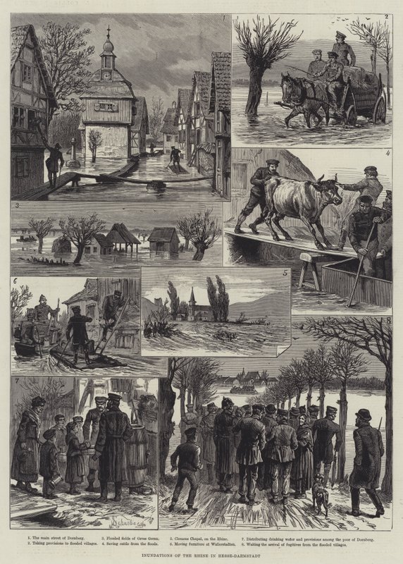 Inundaciones del Rin en Hesse-Darmstadt de Johann Nepomuk Schonberg