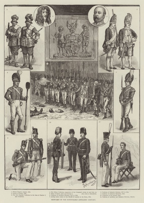 Bocetos de la Honorable Compañía de Artillería de Johann Nepomuk Schonberg