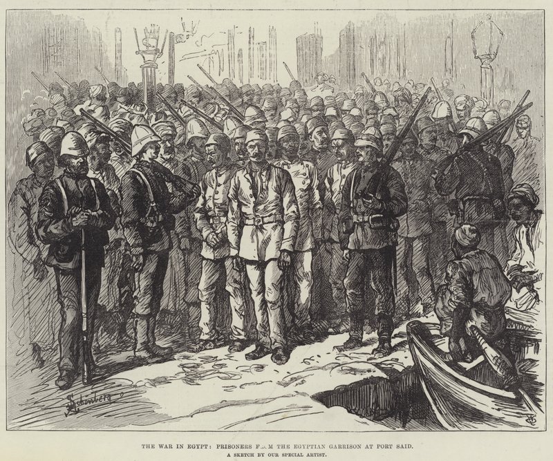 La guerra en Egipto, prisioneros de la guarnición egipcia en Port Said de Johann Nepomuk Schonberg