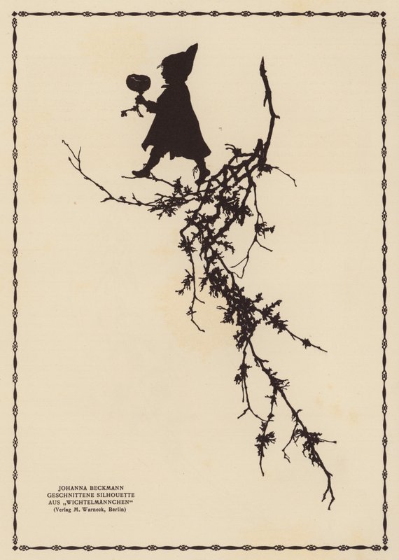 Silueta de un duendecillo (litografía) de Johanna Beckmann