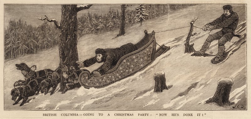 Columbia Británica, yendo a una fiesta de Navidad, ¡ahora lo ha hecho! de John Charles Dollman