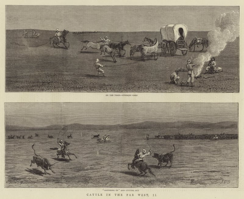 Ganado en el Lejano Oeste, II de John Charles Dollman