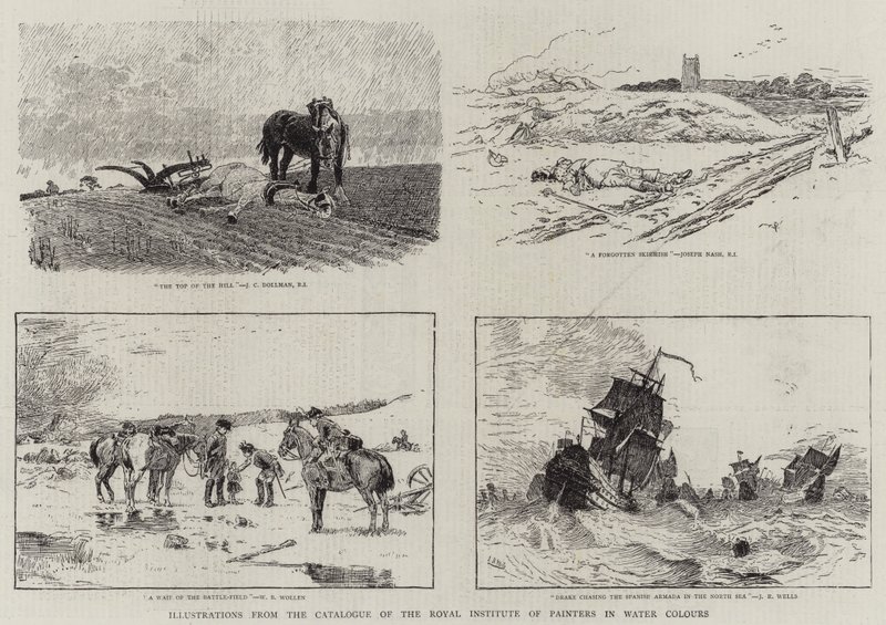 Ilustraciones del Catálogo del Instituto Real de Pintores en Acuarela de John Charles Dollman