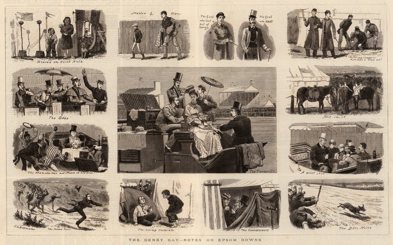 El Día del Derby, Notas en Epsom Downs de John Charles Dollman