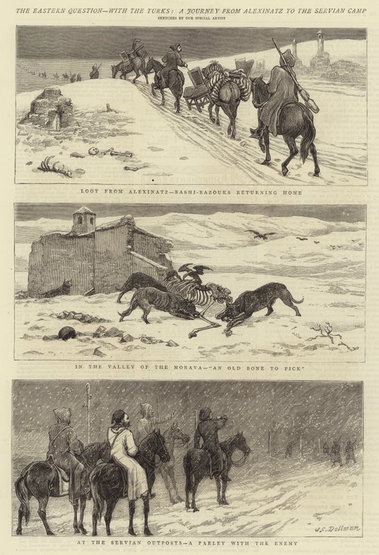 La cuestión oriental, con los turcos, un viaje de Alexinatz al campamento servio de John Charles Dollman