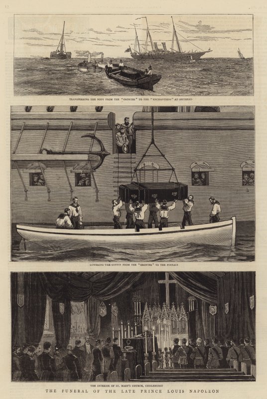 El funeral del Príncipe Luis Napoleón de John Charles Dollman