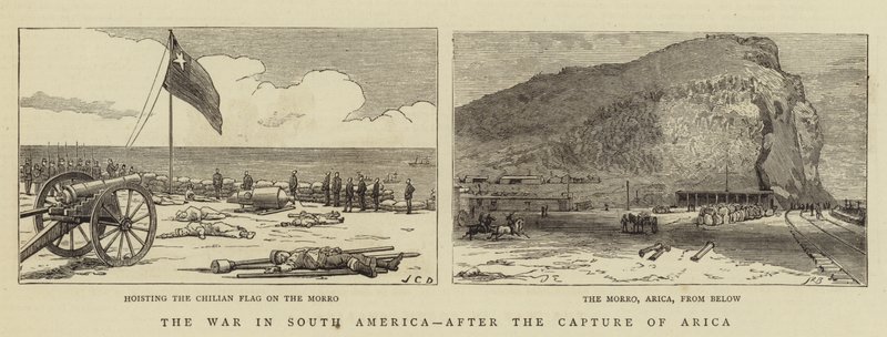 La guerra en Sudamérica, después de la captura de Arica de John Charles Dollman
