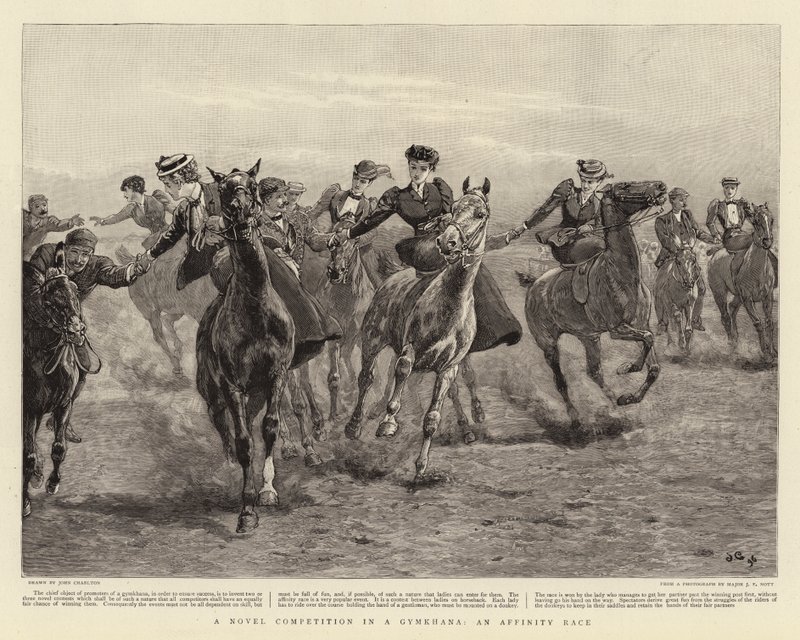 Una competencia novedosa en un Gyamkhana, una carrera de afinidad de John Charlton