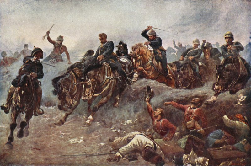 Artillería británica entrando en líneas enemigas en Tel el-Kebir, 1882 de John Charlton