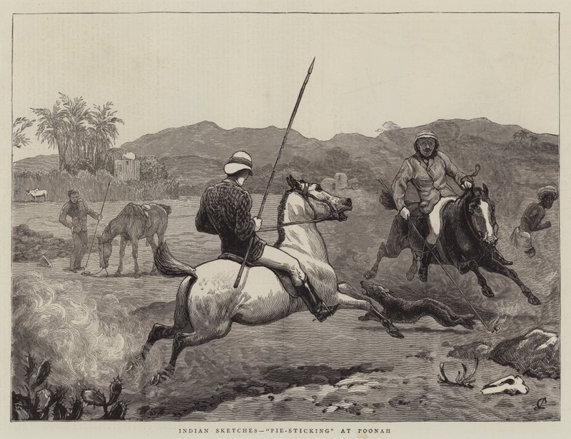 Bocetos indios, Pie-Sticking en Poonah de John Charlton