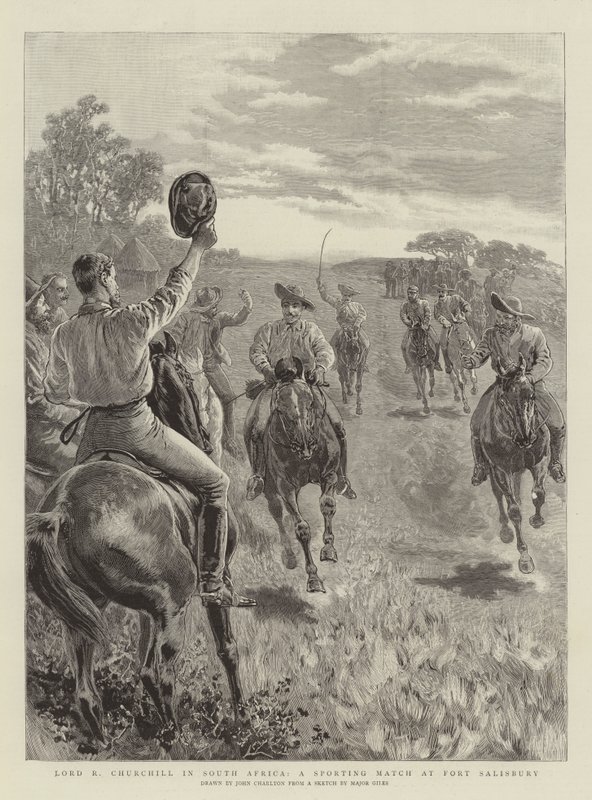 Lord R Churchill en Sudáfrica, un partido deportivo en Fort Salisbury de John Charlton
