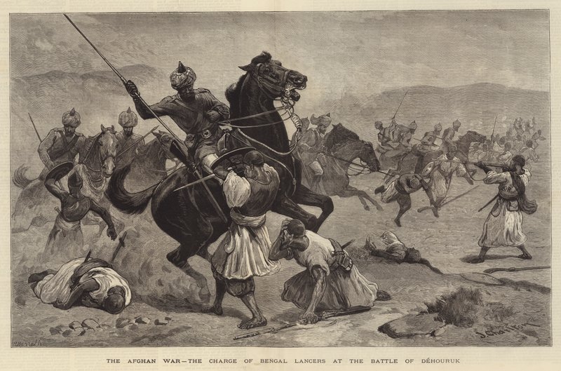 La guerra afgana, la carga de los lanceros de Bengala en la batalla de Dehouruk de John Charlton