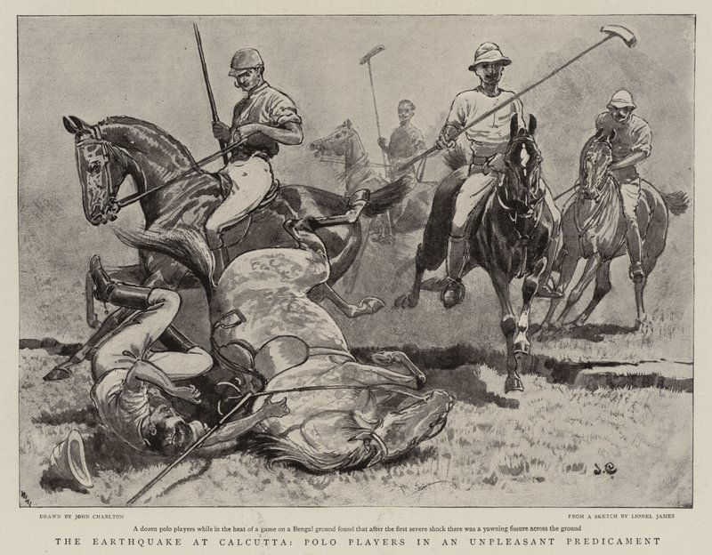 El terremoto en Calcuta, jugadores de polo en una situación desagradable de John Charlton