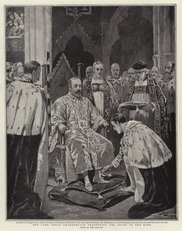 El Gran Chambelán del Rey presentando las Espuelas al Rey de John Charlton