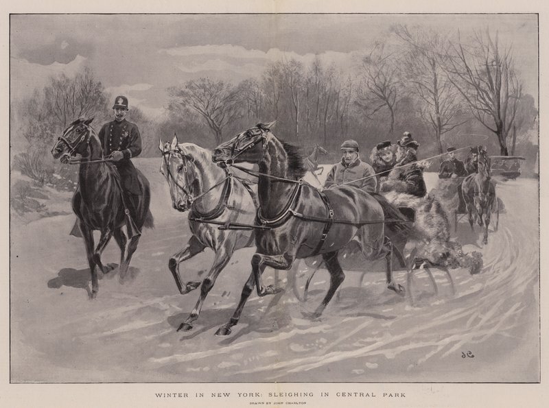 Invierno en Nueva York, Paseo en trineo en Central Park de John Charlton