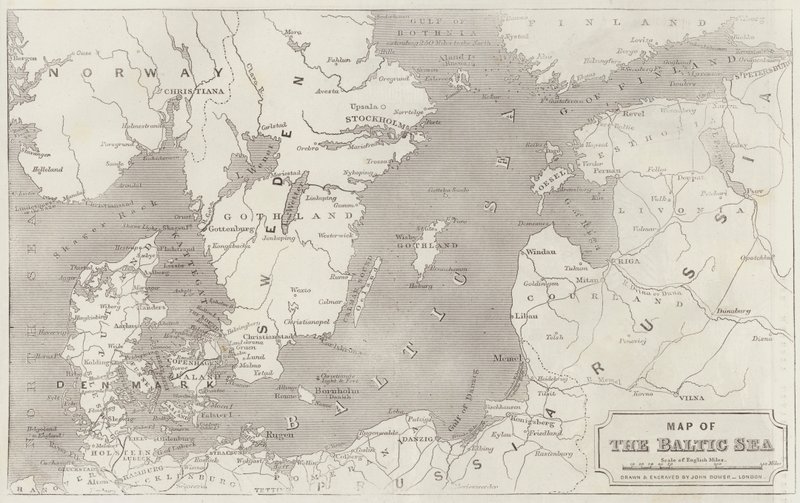 Mapa del mar Báltico de John Dower