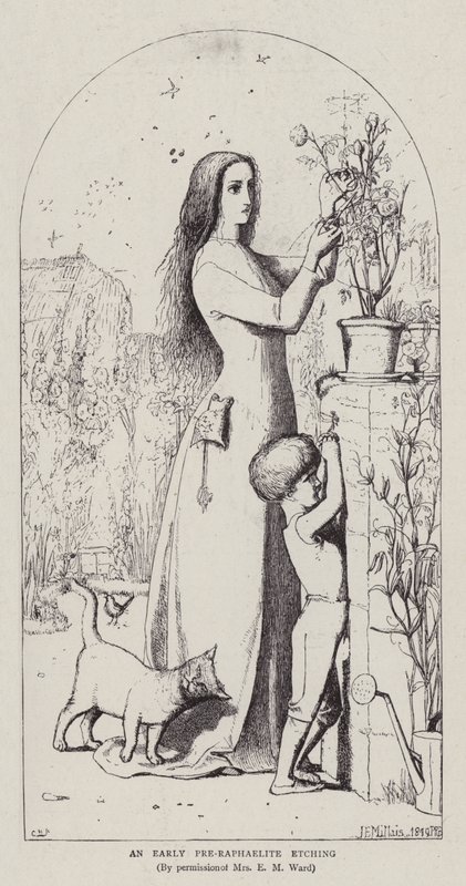 Un grabado prerrafaelita temprano de John Everett Millais