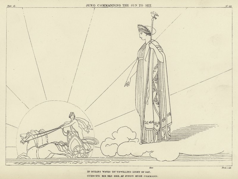 Juno ordenando al Sol que se ponga de John Flaxman