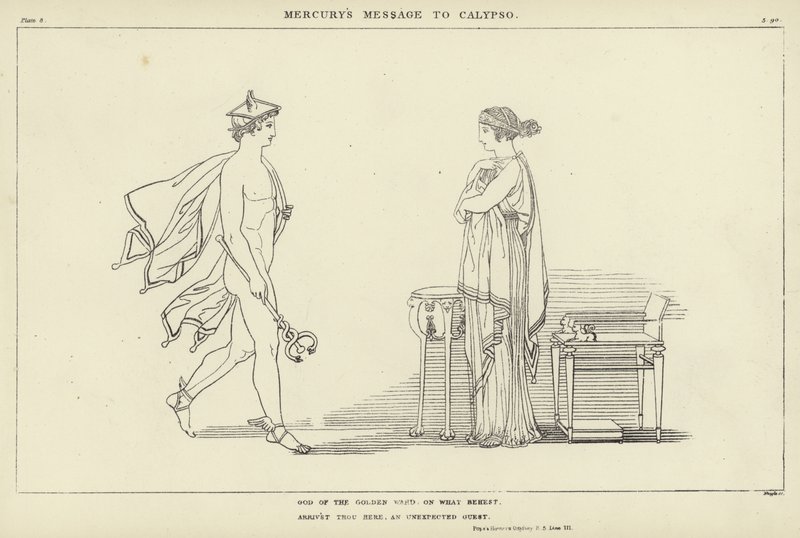 El mensaje de Mercurio a Calipso de John Flaxman