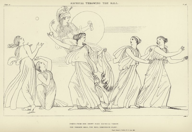 Nausicaa lanzando la pelota de John Flaxman