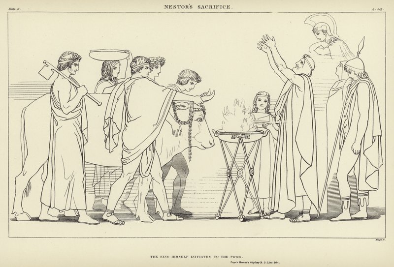 El sacrificio de Néstor de John Flaxman