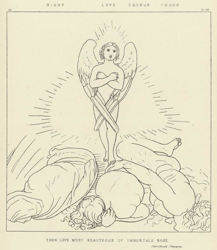 Noche, Amor, Erebo, Caos de John Flaxman
