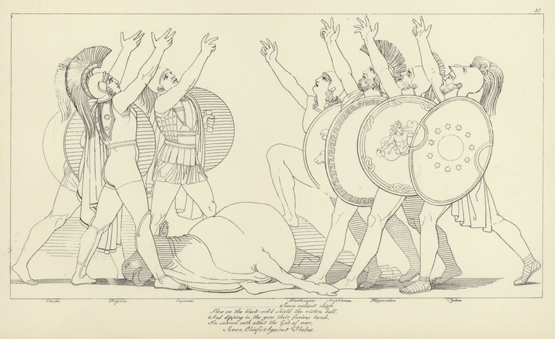 Siete jefes contra Tebas de John Flaxman