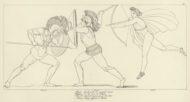 Siete jefes contra Tebas de John Flaxman