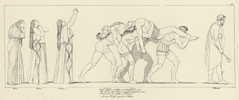 Siete jefes contra Tebas de John Flaxman