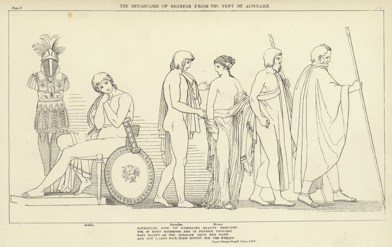 La partida de Briseida de la tienda de Aquiles de John Flaxman