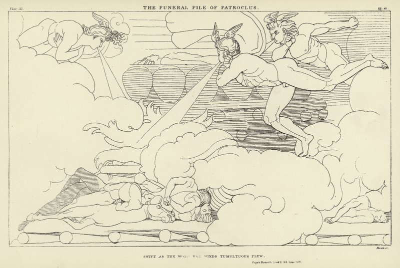 La Pira Funeraria de Patroclo de John Flaxman