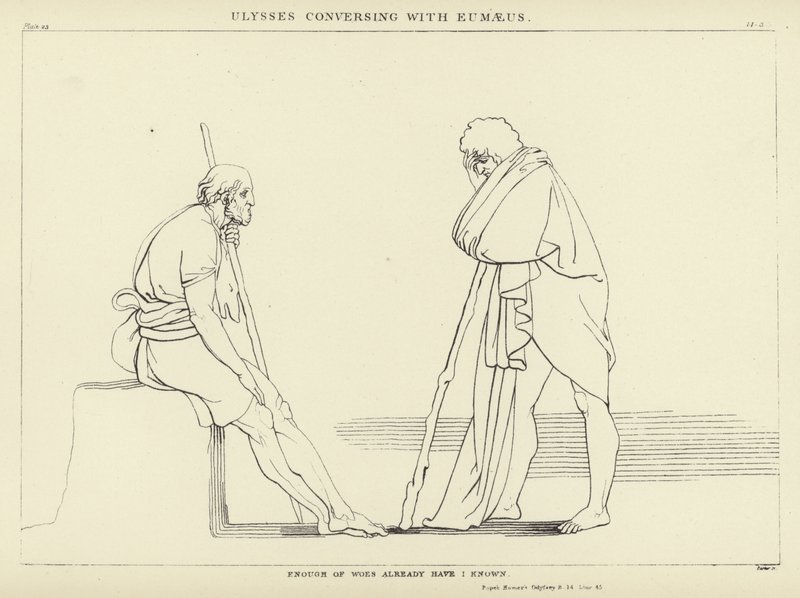 Ulises conversando con Eumeo de John Flaxman