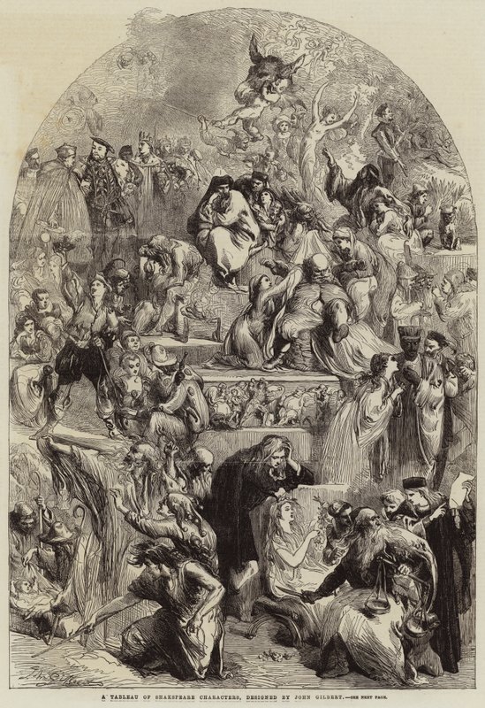 Un cuadro de personajes de Shakespeare de John Gilbert