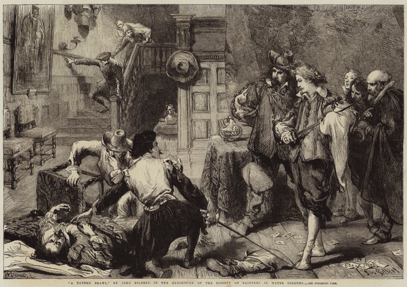 Pelea en una taberna de John Gilbert