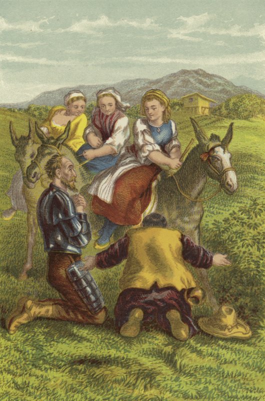 Don Quijote, Sancho y las chicas del campo de John Gilbert